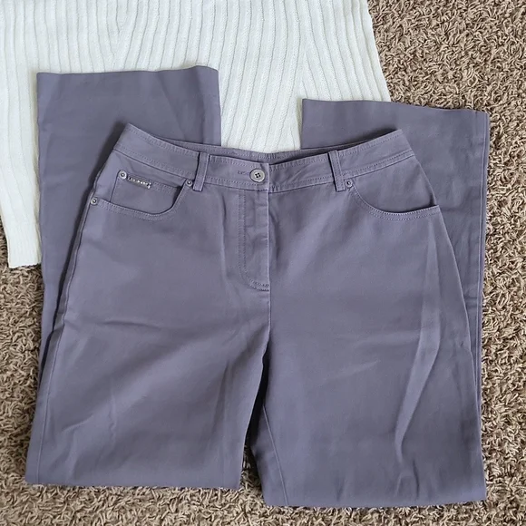 St. John Sport Pants Gray Casual Boyfriend Fit Slacks Women's 6 - Picture 2 of 7